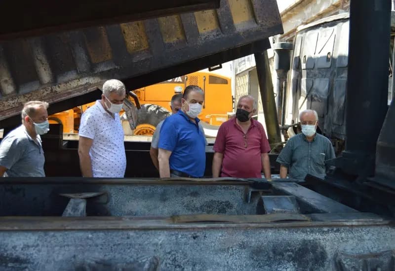 Keskin'den yangın çıkan işyerine ve yaralanan ustalara ziyaret (3)