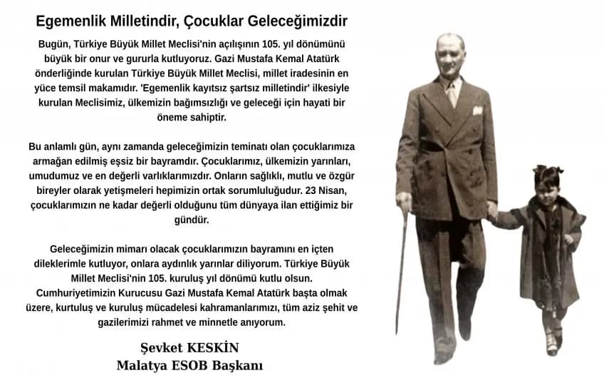 MESOB Başkanı Keskin: "Egemenlik Milletindir, Çocuklar Geleceğimizdir